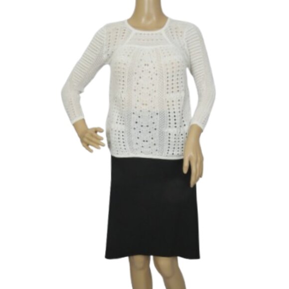 BCBG Maxazria Crochet 3/4 Sleeve Blouse - Picture 2 of 7